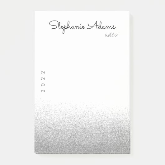 Post-it® Monogramme de signature Parties scintillant argent (Devant)