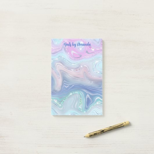 Post-it® Monogramme de torsade d'aquarelle moderne (Sur un bureau)