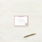 Post-it® Monogramme de vacances Golden Doodle Renne (Sur un bureau)