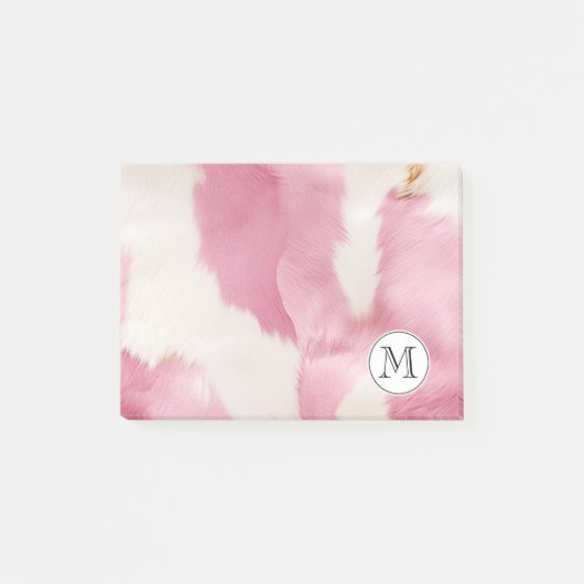 Post-it® Monogramme de vache rose crème (Devant)