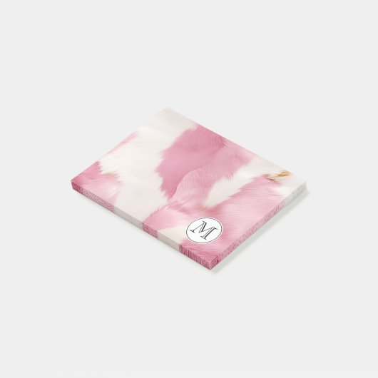 Post-it® Monogramme de vache rose crème (Incliné)
