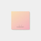 Post-it® Monogramme dégradé jaune rose pastel (Devant)