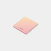 Post-it® Monogramme dégradé jaune rose pastel (Incliné)