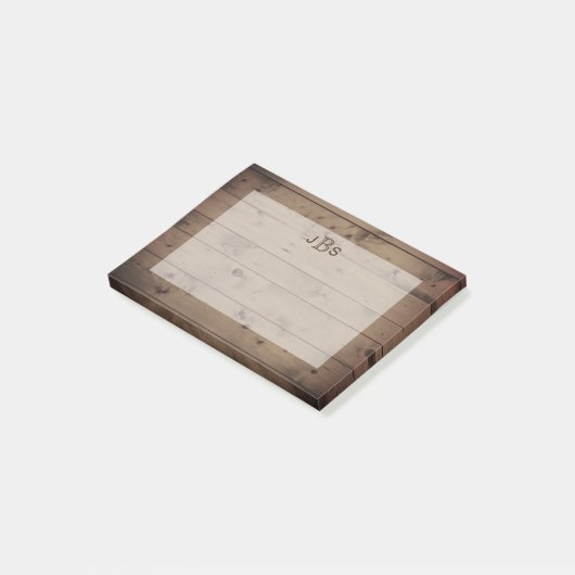 Post-it® Monogramme des initiales de masculine| Aspect rust (Incliné)