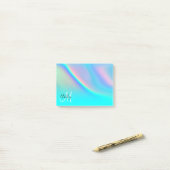 Post-it® Monogramme d'ombre arc-en-ciel Aqua Edge (Sur un bureau)