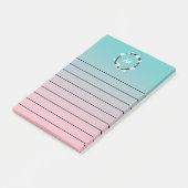 Post-it® Monogramme d'Ombre de guirlande de fleur de cerise (Incliné)