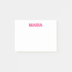 Post-it® Monogramme d'ombre personnalisé rose initial