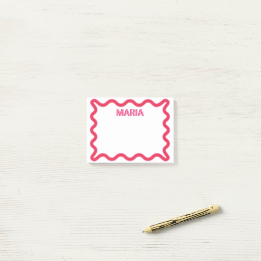 Post-it® Monogramme d'ombre personnalisé rose initial (Sur un bureau)