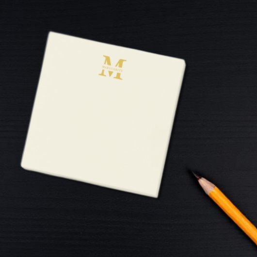 Post-it® Monogramme d'or beige neutre