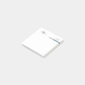Post-it® Monogramme d'or bleu simple (Incliné)