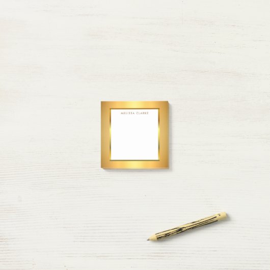 Post-it® Monogramme d'or chic moderne (Sur un bureau)