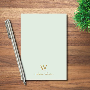 Post-it® Monogramme d'or moderne Sage Green