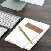 Post-it® Monogramme doré en cuir véritable aspect élégant