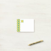 Post-it® Monogramme du motif | d'ananas (Sur un bureau)