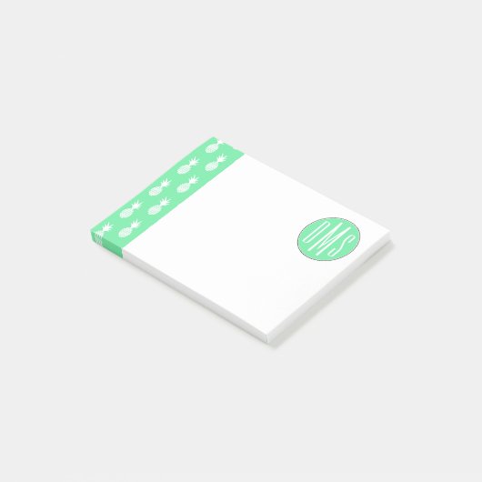 Post-it® Monogramme du motif | de menthe d'ananas (Incliné)