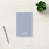 Post-it® Monogramme Dusty bleu avec bordures blanches (Bureau)