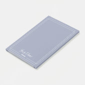 Post-it® Monogramme Dusty bleu avec bordures blanches (Incliné)