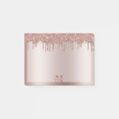 Post-it® Monogramme Dusty Rose Parties scintillant de goutt (Devant)