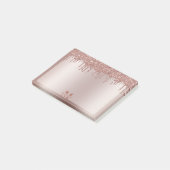 Post-it® Monogramme Dusty Rose Parties scintillant de goutt (Incliné)