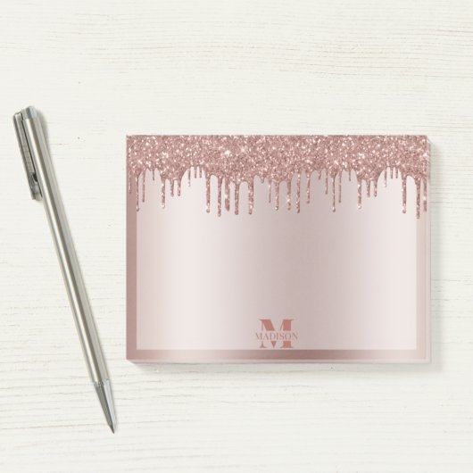 Post-it® Monogramme Dusty Rose Parties scintillant de goutt