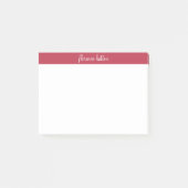 Post-it® Monogramme élégant à framboise rouge et blanc (Devant)