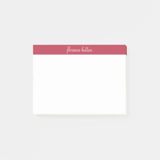 Post-it® Monogramme élégant à framboise rouge et blanc (Devant)