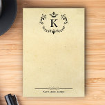 Post-it® Monogramme élégant et nom | Papier Vintage personn<br><div class="desc">Elégant papier vintage Post-It Notes pour toute occasion.</div>