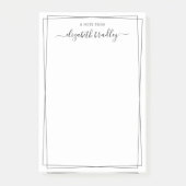 Post-it® Monogramme élégant girly signature noir blanc (Devant)