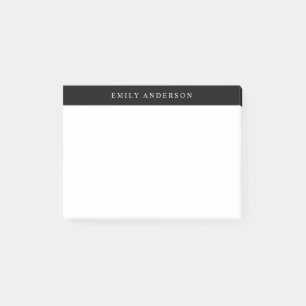 Post-it® Monogramme Élégant Minimaliste Noir et Blanc