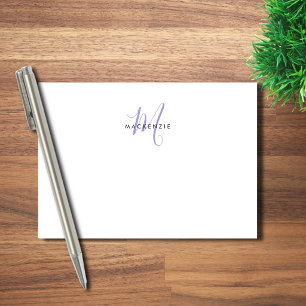 Post-it® Monogramme élégant moderne blanc lavande écriture