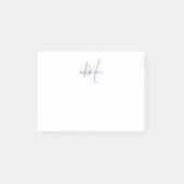 Post-it® Monogramme élégant moderne blanc lavande écriture (Devant)