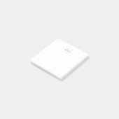 Post-it® Monogramme élégant moderne blanc rose blush écritu (Incliné)
