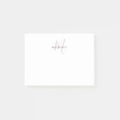 Post-it® Monogramme élégant moderne blanc rose blush écritu (Devant)