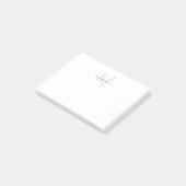 Post-it® Monogramme élégant moderne blanc rose blush écritu (Incliné)