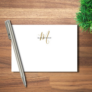 Post-it® Monogramme élégant moderne en or blanc écriture