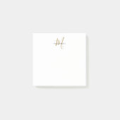 Post-it® Monogramme élégant moderne en or blanc écriture (Devant)