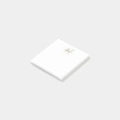 Post-it® Monogramme élégant moderne en or blanc écriture (Incliné)