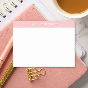 Post-it® Monogramme Élégant Rose Minimaliste