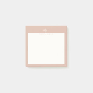 Post-it® Monogramme élégant rose pâle en écriture cursive