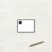 Post-it® Monogramme en cercle noir et blanc simple (Sur un bureau)