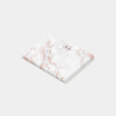 Post-it® Monogramme en marbre d'or rose rose rose moderne (Incliné)