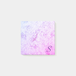 Post-it® Monogramme en marbre rose et violet