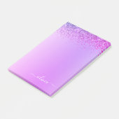 Post-it® Monogramme en métal brossé violet Nom Luxe (Incliné)