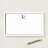 Post-it® Monogramme et bloc-notes de nom personnalisés mode (Sur un bureau)