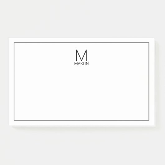 Post-it® Monogramme et bloc-notes de nom personnalisés mode (Devant)