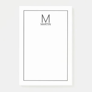 Post-it® Monogramme et bloc-notes de nom personnalisés mode