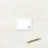Post-it® Monogramme et bloc-notes de nom personnalisés mode (Sur un bureau)