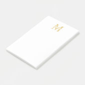 Post-it® Monogramme et nom d'or personnalisé (Incliné)