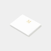 Post-it® Monogramme et nom d'or personnalisé (Incliné)