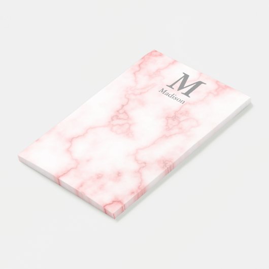 Post-it® Monogramme et nom faits sur commande sur le marbre (Incliné)